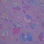 ゆめかわ♪シェル貝殻柄☆ラメ☆ラベンダー☆コットン