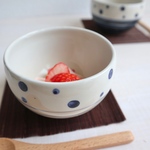 丸コロ碗　藍染ドット　白　〜小鉢や蕎麦猪口、茶碗に〜