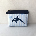 海の生き物ポーチ（シャチ×サメ）