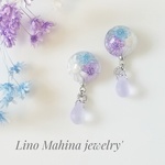 Early summer＊°*・.｡*＊パープル×ブルーフラワー イヤリング/ピアス
