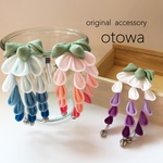 ＊つまみ細工＊【ブルー】藤の花の髪飾り