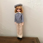 リカちゃん服　ストライプシャツのコーデ