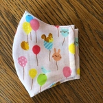 立体マスク　風船　動物　女の子　ダブルガーゼ　ジュニア用　ピンク