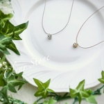 ☆人気☆リニューアル【金属アレルギー対応】ネックレス 一粒ビジュー clear stone 6㎜ (シルバーがあと数個で5㎜に変更となります)
