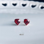 ≪14kgf≫vintage swarovski ハートピアス シャム