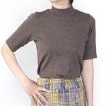 日本製オーガニックコットン 形にこだわった 大人のハイネック4分袖Tシャツ【サイズ・色展開有り】 