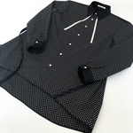 ベルテッドAラインドット柄シャツ