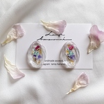 カラフルフラワー💐クリアなピアス/イヤリング
