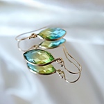 14KGF/ LEMON AURA DOUBLET QUARTZ EARRINGS