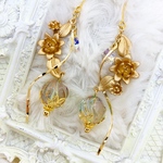 ◎予約ページ◎ ＊Déesse＊フラワー×スワロフスキーピアス イヤリング シャボン