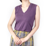 日本製オーガニックコットン 形にこだわった 大人のノースリーブVネックTシャツ【サイズ・色展開有り】 