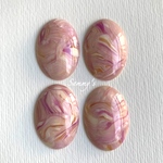 セルロース カボション オーバル 26mm×18mm パープルベージュ 4個set