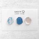 3つのkakeraイヤリング/ピアス（ターコイズ）