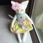 ソックモンキー　☆ ソックキャット  ☆ お出かけしたいな♪白猫ちゃん