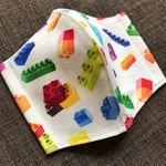 《即納》男の子！子ども用立体マスク⭐︎ブロック柄×裏面白ベースドット⭐︎