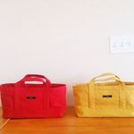 ◎rik様オーダー品／横長トートバッグ （レッド、マスタード）