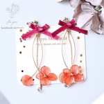 リボンと揺れる紫陽花 ♡　ピアス/樹脂ノンホールピアス（イヤリング）