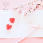mini love heart♡　ピアス/樹脂ノンホールピアス（イヤリング）