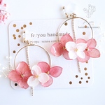 揺れる紫陽花 ♡　フープピアス/樹脂ノンホールピアス（イヤリング）