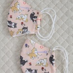 ＊送料無料＊　子どもサイズマスク：柴犬柄（ピンク）２枚セット