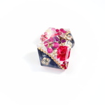 お花の宝石  ピアス/イヤリング　～ボルドー×ネイビー