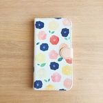 フラワーの手帳型スマホケース