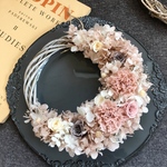 [送料無料]バラとカーネーションのリース　くすみピンク　誕生日　プレゼント　結婚祝い　新築祝い　敬老の日　母の日