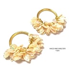 4pcs★frill leaf・pearl beige (アクリル リーフ・カラフル PVC チャーム)