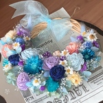 フラワーリース　blue＆purple