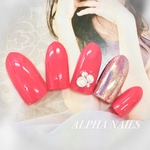 《ユニコーンパウダー》ピンクのユニコーンネイル（ピンク・コーラル・クリア・ストーン・ユニコーン・パウダー・カジュアル・シンプル・可愛い・お出かけ・プレゼント）