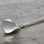 クォーツ＜ブリオレットカット14mm・AAA＞のネックレス（K14GF）