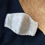美人マスク♡洗える立体マスク＊＊ 国産コットン刺繍生地✖️国産晒白