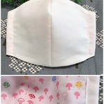 立体マスク 白 無地 きのこ柄