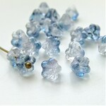 18個・6×4ｍｍ・ブルークリスタル・チェコビーズ・ベルフラワー・20042580