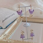 【月明かりに咲く花（むらさきいろ）】ピアス/イヤリング