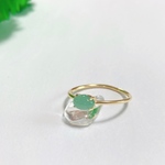 ミルキーエメラルド＊petit oval ring＊