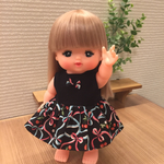 メルちゃんフルーツ&リボンワンピース（ブラック）