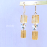 ゴールデンフローライトのピアス/イヤリング