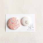 ★くるみボタンブローチ★