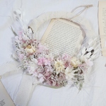 母の日　ハーフ リース　antique pink×white
