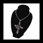 再販【Rose_cross ネックレス。】﻿シルバー 薔薇 ローズ  クロス 十字架 ユニセックス   メンズ パンク ロック 病みかわいい ゴシック