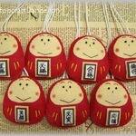 【手作りキット】だるまさんお守り7セット刺繍文字パーツ付き【送料込】身長7.5㎝