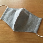 立体マスク（メンズサイズ）★グレーストライプ★無添加オーガニックコットンガーゼ使用★korima. 