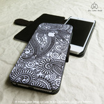 Henna Art + Apple　手帳型 iphone ケース[iPhone6s, 6s Plus, 6, 6 Plus,5/5s, 5C, 4/4s]★ boho ボーホー ボヘミアン