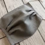 [即日発送]リネンとダブルガーゼのマスク ワイヤー入り ライトグレー