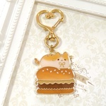 にゃんバーガー♡キーホルダー(茶はちわれ)