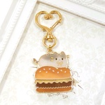 にゃんバーガー♡キーホルダー(ぐれーはちわれ)