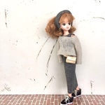 リカちゃん 服 4点セット ワンピース セーター ウエストバック ヘアバンド