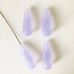 Vintage Frost Purple Drop Half Drilled Beads 