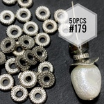 約50個 デザイン シルバー スペーサー*リング プラスチック製 #179